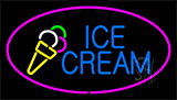 Ice Cream Pink Border LED Neon Sign