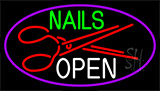 Nails Open With Scissors LED Neon Sign