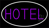 Purple Hotel With White Border LED Neon Sign