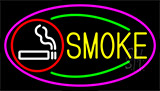 Cigar And Smoke With Pink Border LED Neon Sign