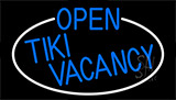 Blue Open Tiki Vacancy With White Border LED Neon Sign