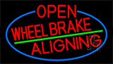 Red Open Wheel Brake Aligning With Blue Border LED Neon Sign