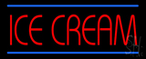 Red Ice Cream With Blue Lines LED Neon Sign