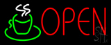 Open Coffee Cup Logo LED Neon Sign