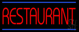 Red Restaurant Blue Border LED Neon Sign