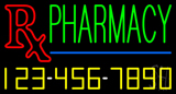 Pharmacy With Phone Number LED Neon Sign