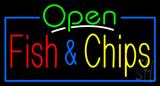 Open Fish And Chips LED Neon Sign