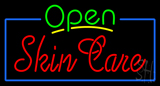 Green Open Skin Care Blue Border LED Neon Sign