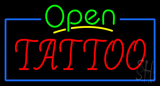 Green Open Red Tattoo Blue Border LED Neon Sign