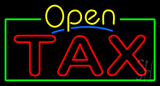 Yellow Open Double Stroke Tax LED Neon Sign