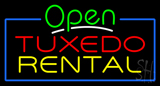 Tuxedo Rental Open Green LED Neon Sign