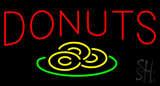 Red Donuts With Donuts Logo LED Neon Sign