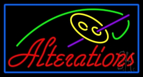 Red Alteration Logo Blue Border LED Neon Sign