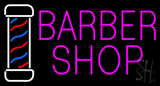 Pink Barber Shop With Logo LED Neon Sign