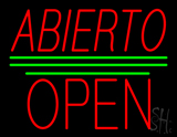 Abierto Block Open Green Line LED Neon Sign
