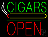 Cigars Open Block Green Line LED Neon Sign