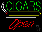 Cigars Logo Open White Line LED Neon Sign