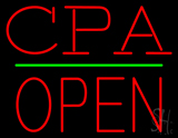 Cpa Block Open Green Line LED Neon Sign