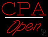 Cpa Open White Line LED Neon Sign