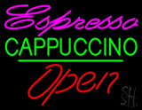 Espresso Cappuccino Open Green Line LED Neon Sign