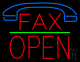 Fax Block Open Green Line LED Neon Sign