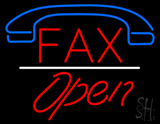 Fax Open White Line LED Neon Sign
