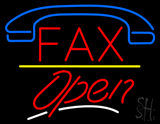 Fax Open Yellow Line With Logo LED Neon Sign