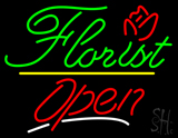 Florist Open Yellow Line LED Neon Sign