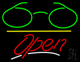 Glasses Logo Open Yellow Line LED Neon Sign