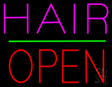Hair Block Open Green Line LED Neon Sign