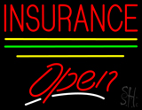 Red Insurance Open Yellow Line LED Neon Sign