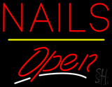 Red Nails Open Yellow Line LED Neon Sign