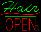 Slant Hair Block Open Green Line LED Neon Sign