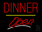 Dinner Open Yellow Line LED Neon Sign