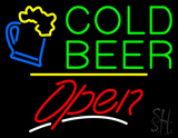 Cold Beer Open Yellow Line LED Neon Sign