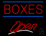 Red Boxes Double Line Open LED Neon Sign