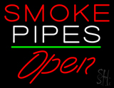Red Smoke Pipes Open Green Line LED Neon Sign