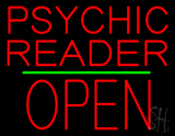 Psychic Reader Block Open Block Green Line LED Neon Sign