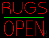 Rugs Block Open Green Line LED Neon Sign