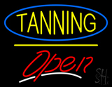 Tanning Open Yellow Line LED Neon Sign