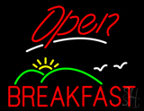 Open Breakfast With Scenery LED Neon Sign