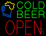 Cold Beer Open With Beer Mug LED Neon Sign