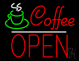 Red Coffee Block Open LED Neon Sign