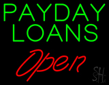Green Payday Loans Red Open LED Neon Sign