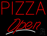 Block Red Pizza Open LED Neon Sign