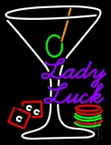 Lady Luck Martini Glass LED Neon Sign