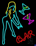 Martini Glasses Girl Bar LED Neon Sign