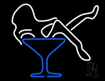 Martini Glass Girl LED Neon Sign