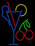 Martini Glass With Cherry LED Neon Sign