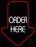 Order Here With Arrow LED Neon Sign